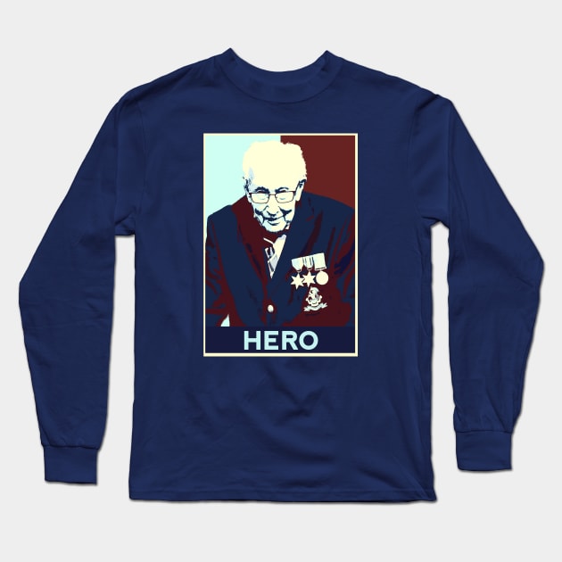 Captain Tom Moore Hero Long Sleeve T-Shirt by raiseastorm